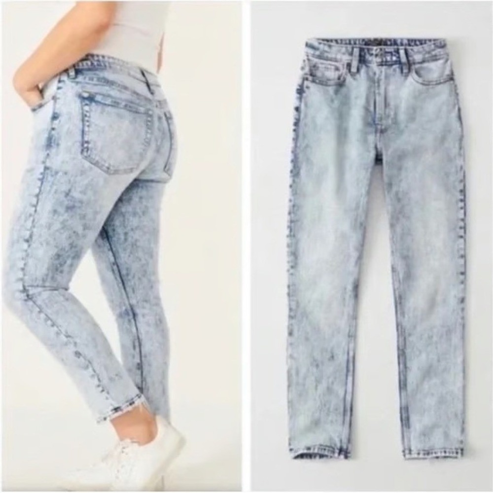 Abercrombie & Fitch Simone High Rise Slim Blue Acid Wash Jeans Size‎ 25 0R